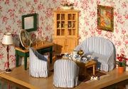 1:12 Lot 7 Dollhouse Miniature Vintage Living Room set Bed Room Sofa 